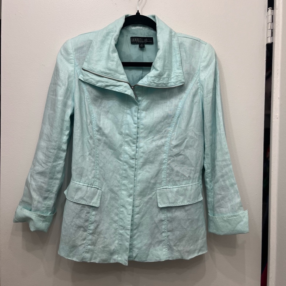 Lafayette 148 100% Linen Light Jacket Sz 4P